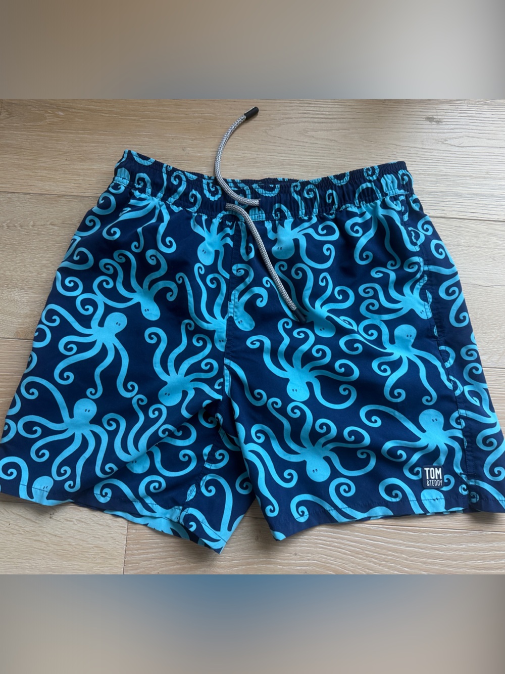 Tom & Teddy Men's Octopus Swim Trunks - Navy & Aqua